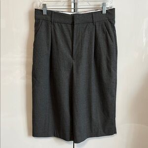 ZARA Classic Grey High Waist Long Knee-Length Shorts, Size M